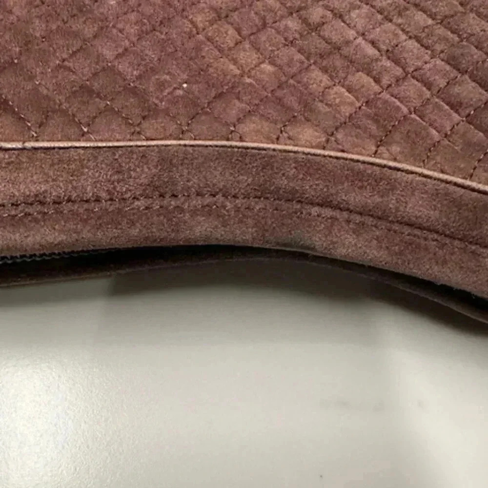 Bally Brown Suede Quilted Leather Shoulder Bag Vintage - Picture 7 of 13